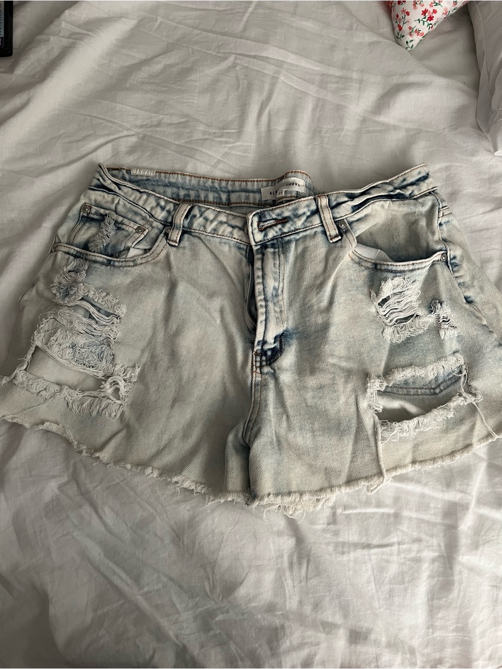 Almost Famous Light Blue Distressed Denim Shorts